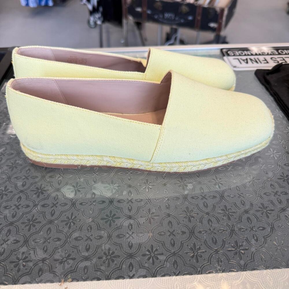 Stuart Weitzman Yellow Canvas Espadrille Size 9.5